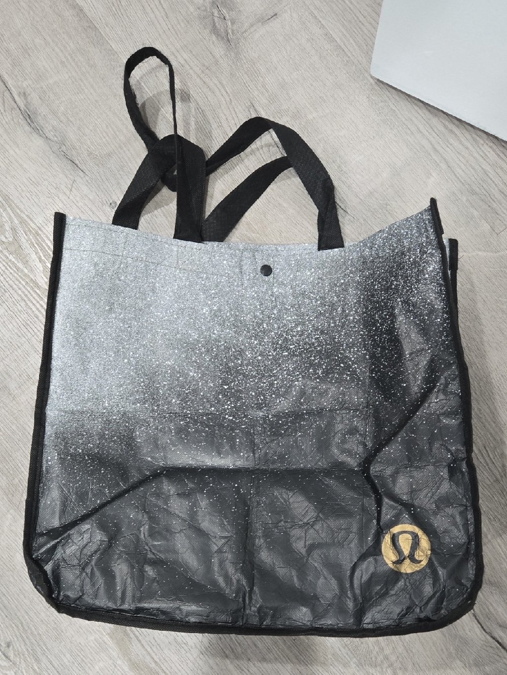 lululemon athletica Black and Silver Sparkle Tote
